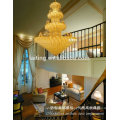 Large gold lobby incandescent luminaire pendant chandelier 65004